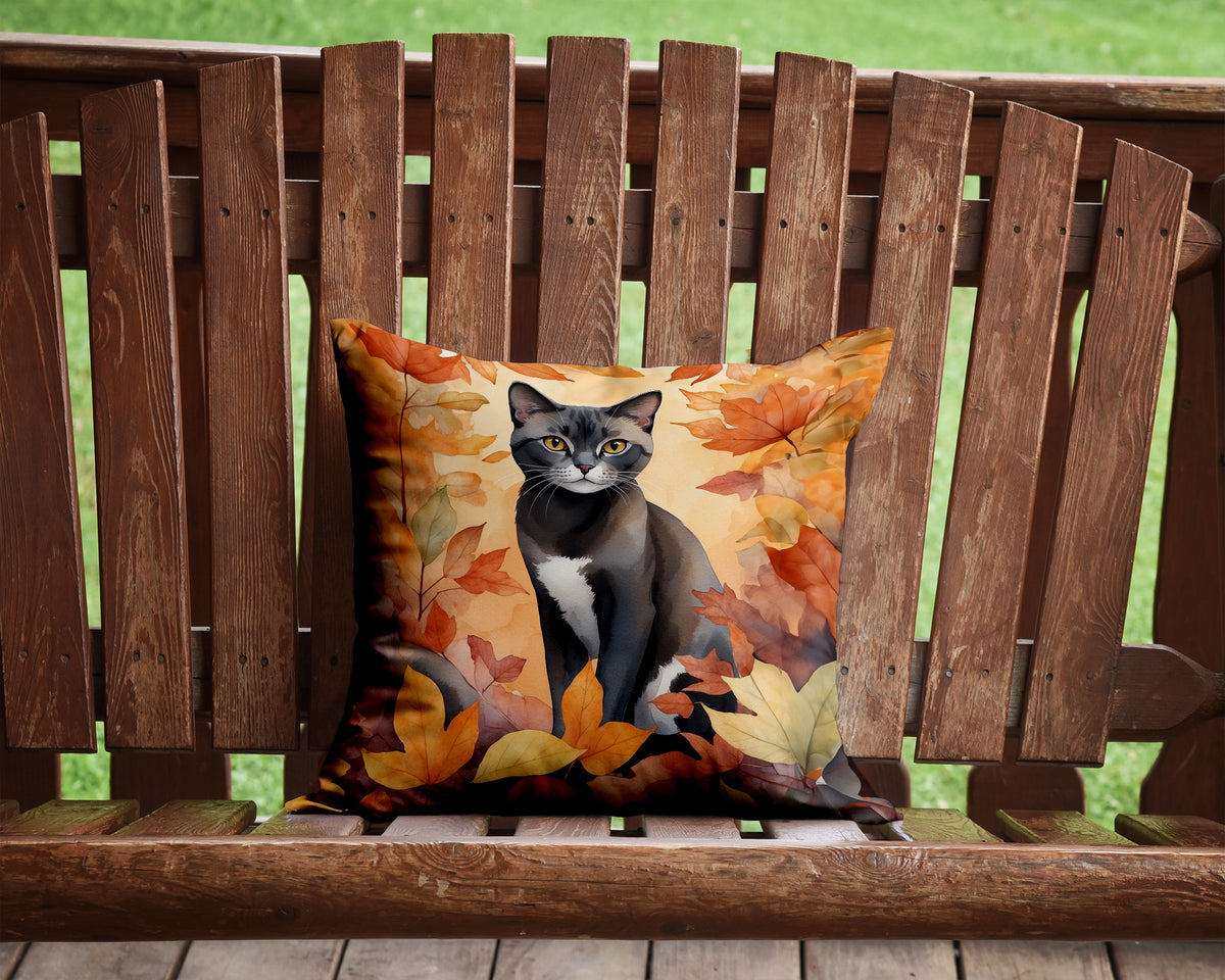 Caroline's Treasures Asian Cat in Fall Leaves Throw Pillow Machine Washable, Indoor Outdoor Decorative Pillow for - image 2