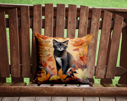 Caroline's Treasures Asian Cat in Fall Leaves Throw Pillow Machine Washable, Indoor Outdoor Decorative Pillow for - image 2