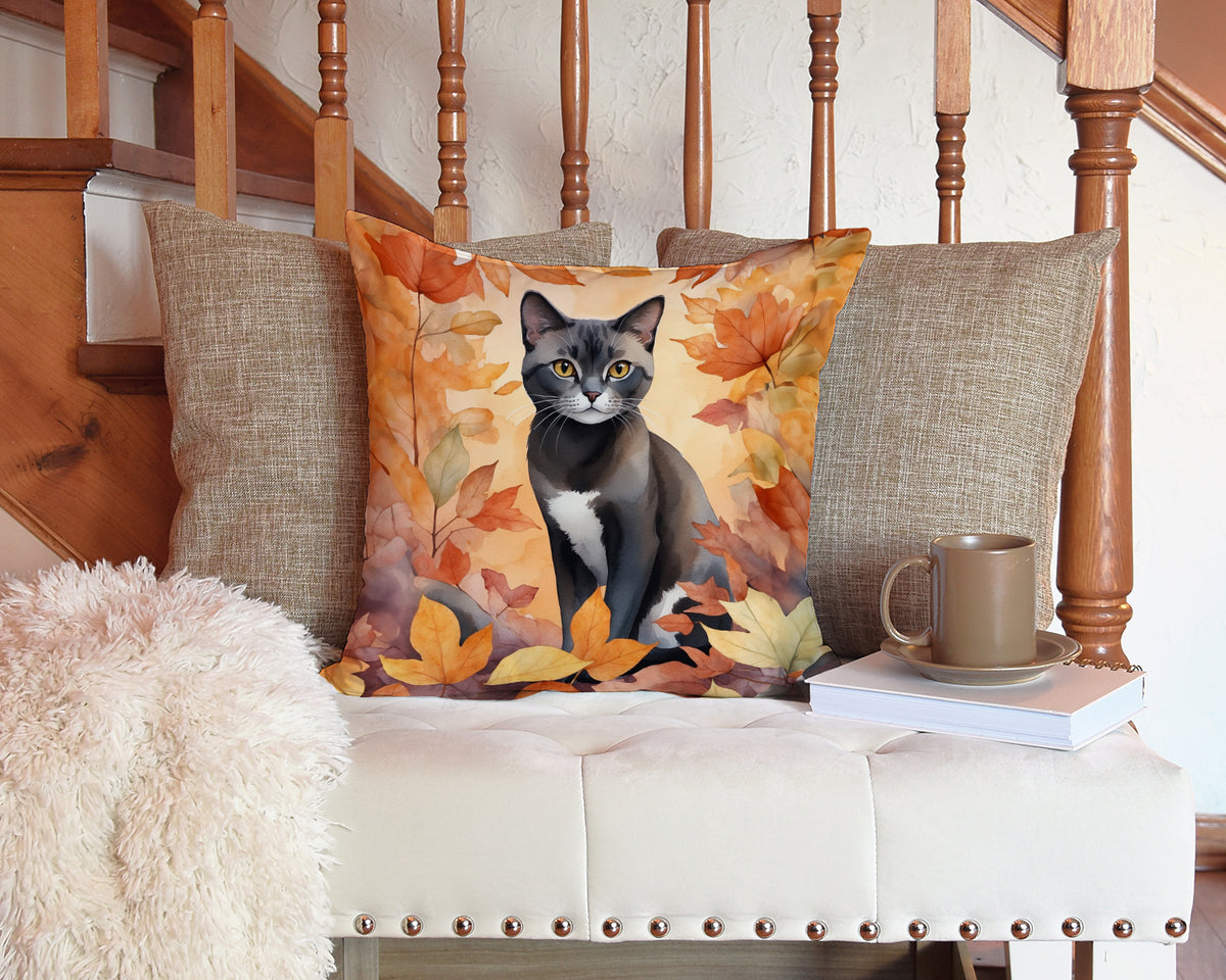 Caroline's Treasures Asian Cat in Fall Leaves Throw Pillow Machine Washable, Indoor Outdoor Decorative Pillow for - image 3