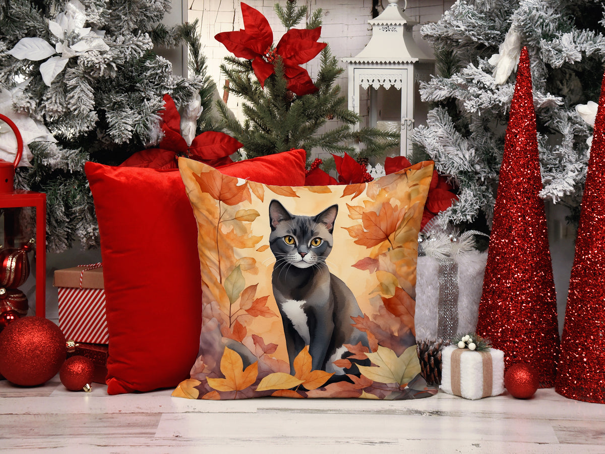 Caroline's Treasures Asian Cat in Fall Leaves Throw Pillow Machine Washable, Indoor Outdoor Decorative Pillow for - image 6