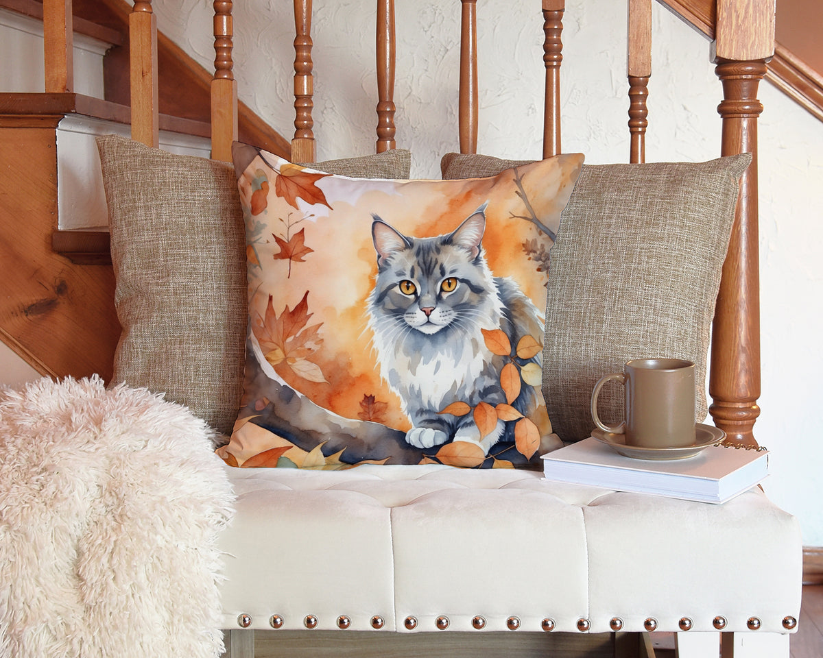Caroline's Treasures Australian Mist Cat in Fall Leaves Throw Pillow Machine Washable, Indoor Outdoor Decorative Pillow - image 3