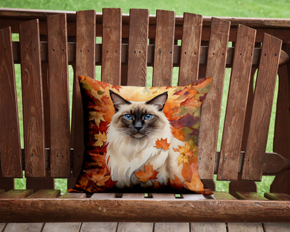 Caroline's Treasures Balinese Cat in Fall Leaves Throw Pillow Machine Washable, Indoor Outdoor Decorative Pillow for - image 2
