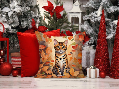 Caroline's Treasures Bengal Cat in Fall Leaves Throw Pillow Machine Washable, Indoor Outdoor Decorative Pillow for - image 6