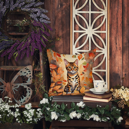 Caroline's Treasures Bengal Cat in Fall Leaves Throw Pillow Machine Washable, Indoor Outdoor Decorative Pillow for - image 6