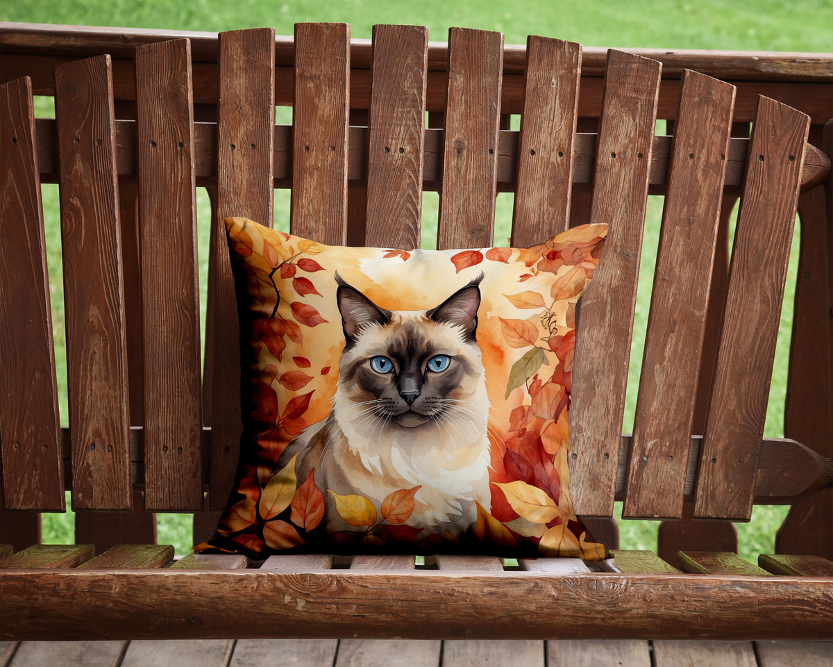 Caroline's Treasures Birman Cat in Fall Leaves Throw Pillow Machine Washable, Indoor Outdoor Decorative Pillow for - image 2