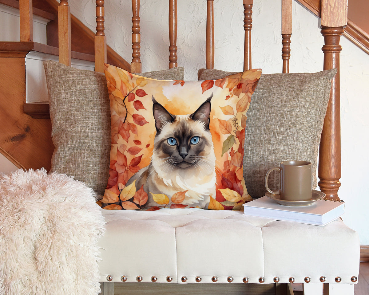 Caroline's Treasures Birman Cat in Fall Leaves Throw Pillow Machine Washable, Indoor Outdoor Decorative Pillow for - image 3