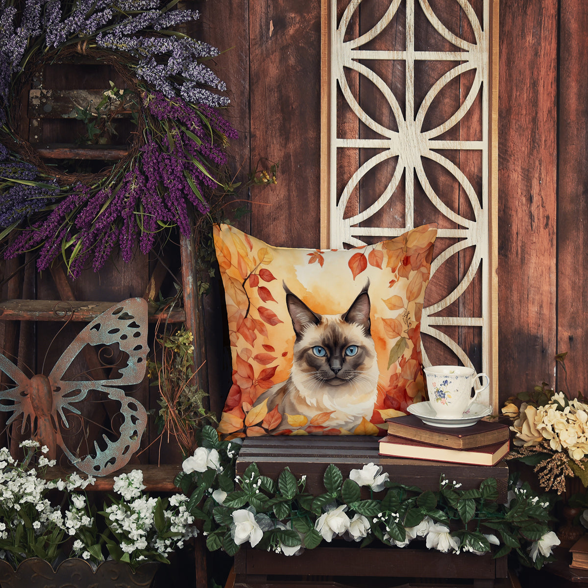 Caroline's Treasures Birman Cat in Fall Leaves Throw Pillow Machine Washable, Indoor Outdoor Decorative Pillow for - image 5