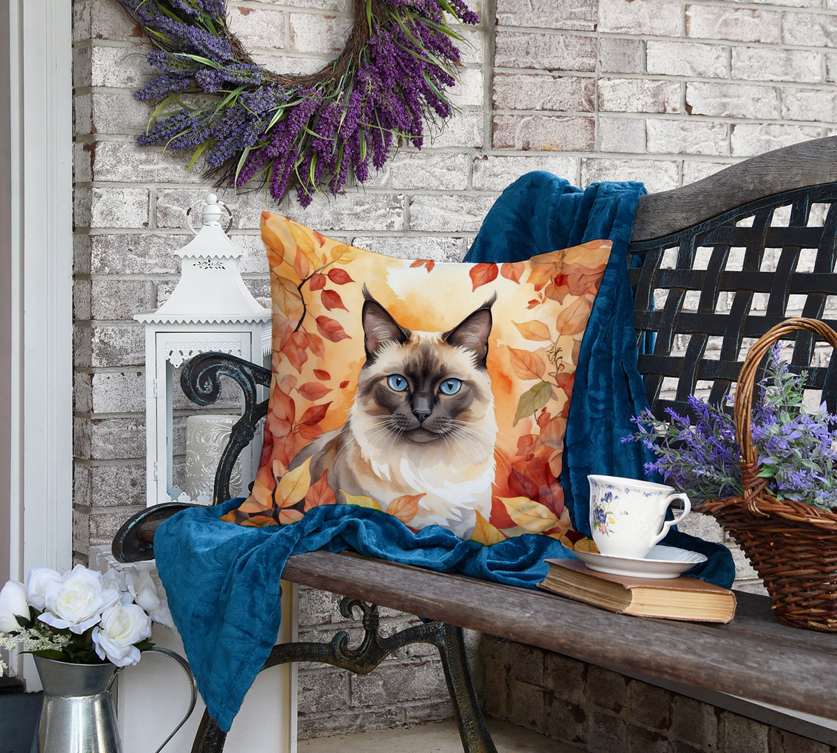 Caroline's Treasures Birman Cat in Fall Leaves Throw Pillow Machine Washable, Indoor Outdoor Decorative Pillow for - image 4