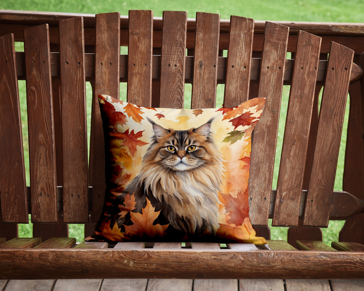 Caroline's Treasures British Longhair Cat in Fall Leaves Throw Pillow Machine Washable, Indoor Outdoor Decorative - image 2