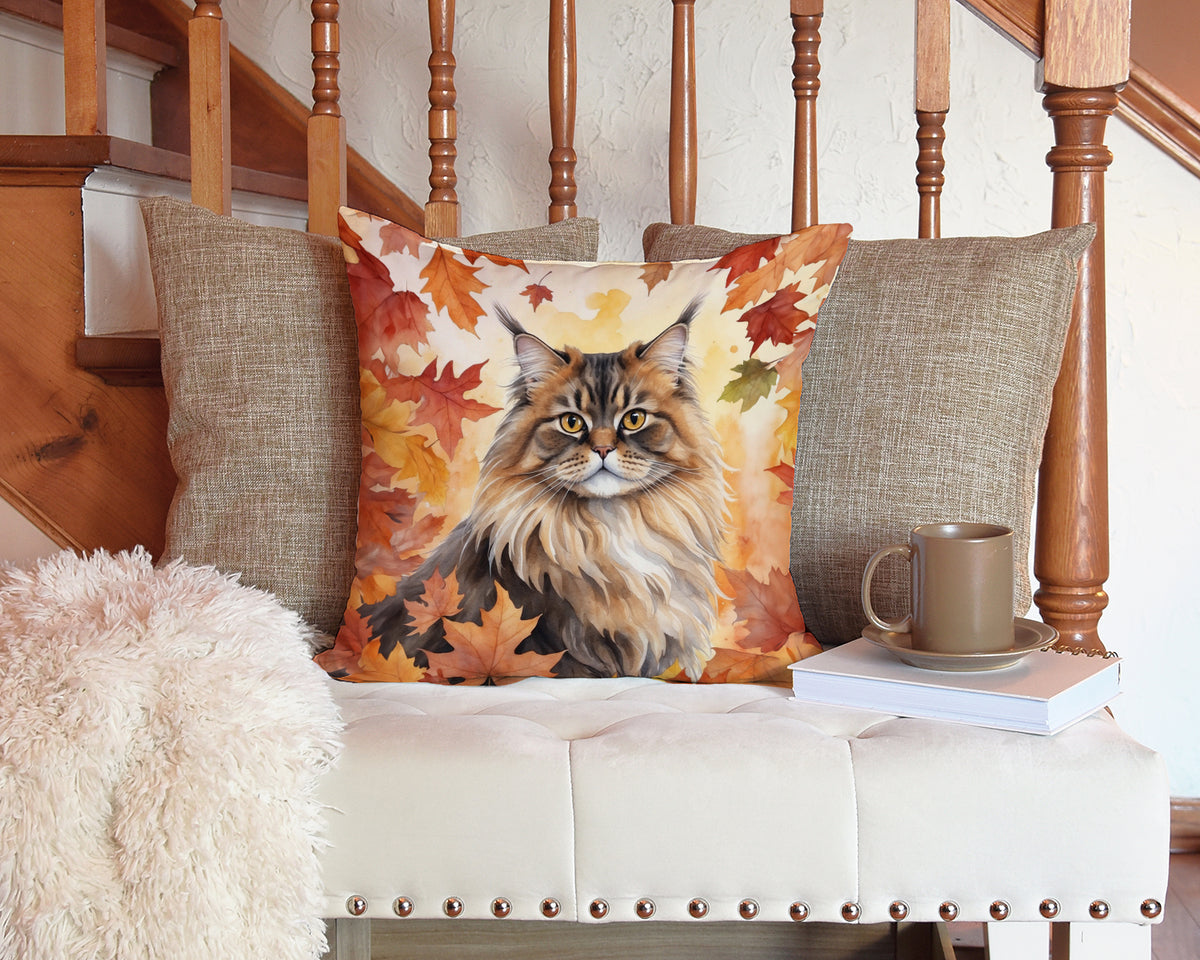 Caroline's Treasures British Longhair Cat in Fall Leaves Throw Pillow Machine Washable, Indoor Outdoor Decorative - image 3