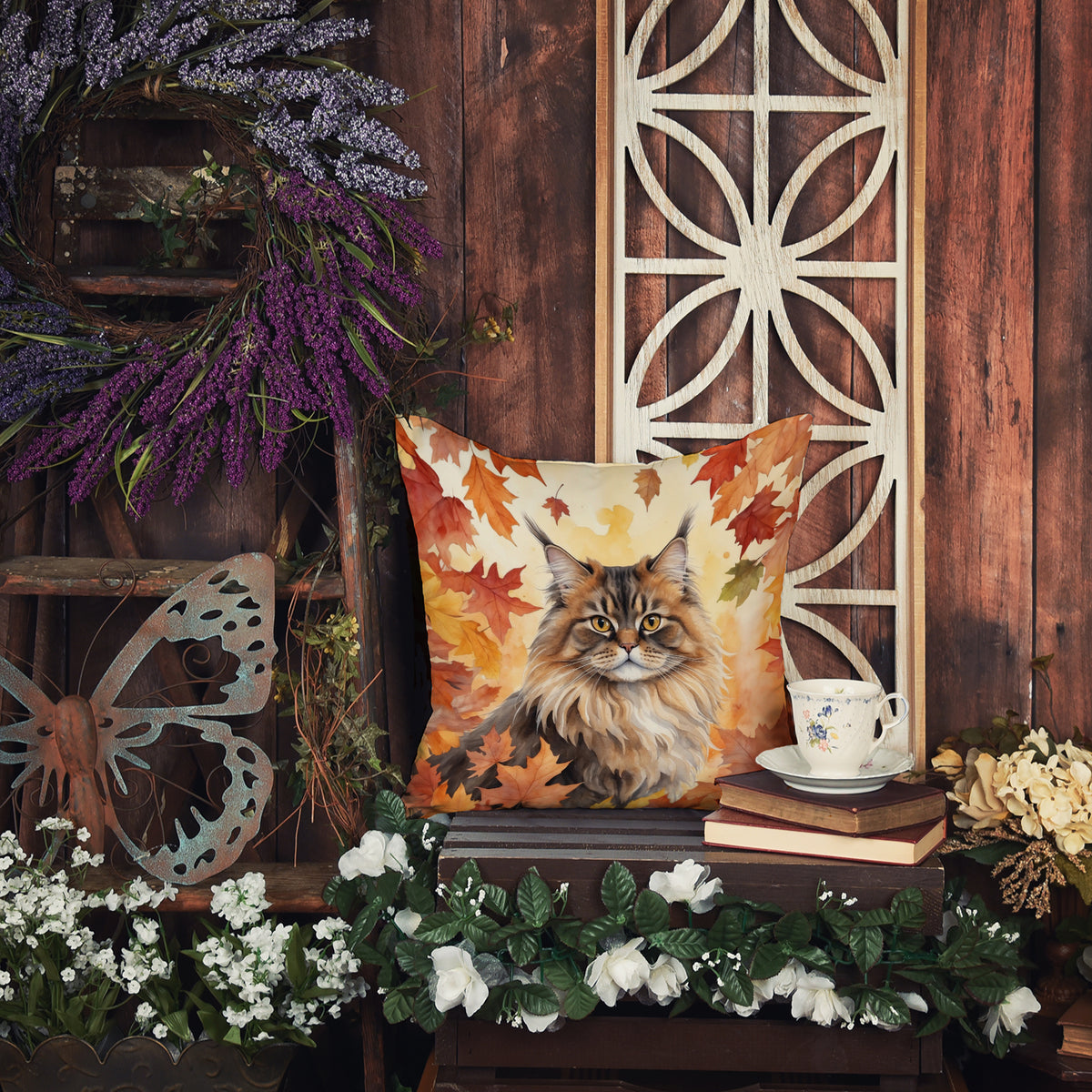 Caroline's Treasures British Longhair Cat in Fall Leaves Throw Pillow Machine Washable, Indoor Outdoor Decorative - image 5