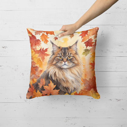 Caroline's Treasures British Longhair Cat in Fall Leaves Throw Pillow Machine Washable, Indoor Outdoor Decorative - image 2