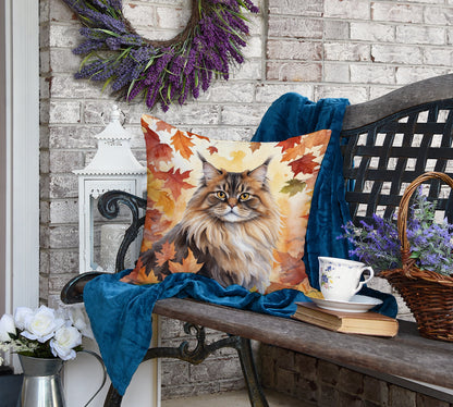 Caroline's Treasures British Longhair Cat in Fall Leaves Throw Pillow Machine Washable, Indoor Outdoor Decorative - image 4