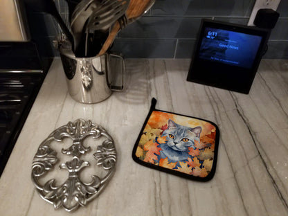Caroline's Treasures British Shorthair Cat in Fall Leaves Pair of Pot Holders Kitchen Heat Resistant Pot Holders Sets - image 3