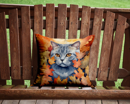 Caroline's Treasures British Shorthair Cat in Fall Leaves Throw Pillow Machine Washable, Indoor Outdoor Decorative - image 2