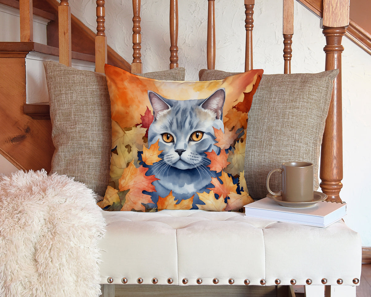Caroline's Treasures British Shorthair Cat in Fall Leaves Throw Pillow Machine Washable, Indoor Outdoor Decorative - image 3