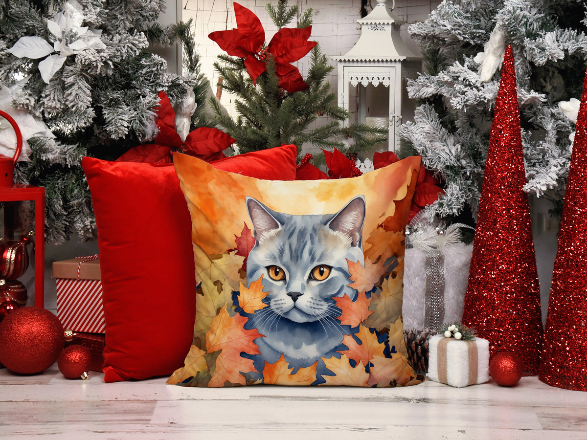 Caroline's Treasures British Shorthair Cat in Fall Leaves Throw Pillow Machine Washable, Indoor Outdoor Decorative - image 6