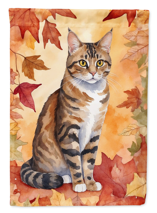 Caroline's Treasures California Spangled Cat in Fall Leaves Garden Flag Mailbox Flag Decorative Yard Flag Banner