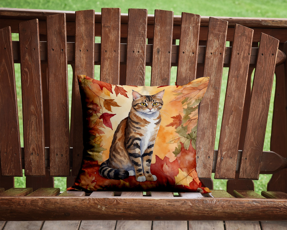Caroline's Treasures California Spangled Cat in Fall Leaves Throw Pillow Machine Washable, Indoor Outdoor Decorative - image 2