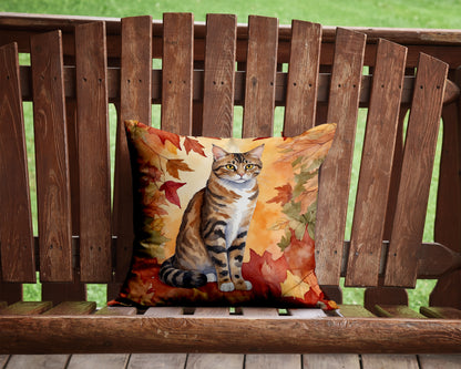 Caroline's Treasures California Spangled Cat in Fall Leaves Throw Pillow Machine Washable, Indoor Outdoor Decorative - image 2