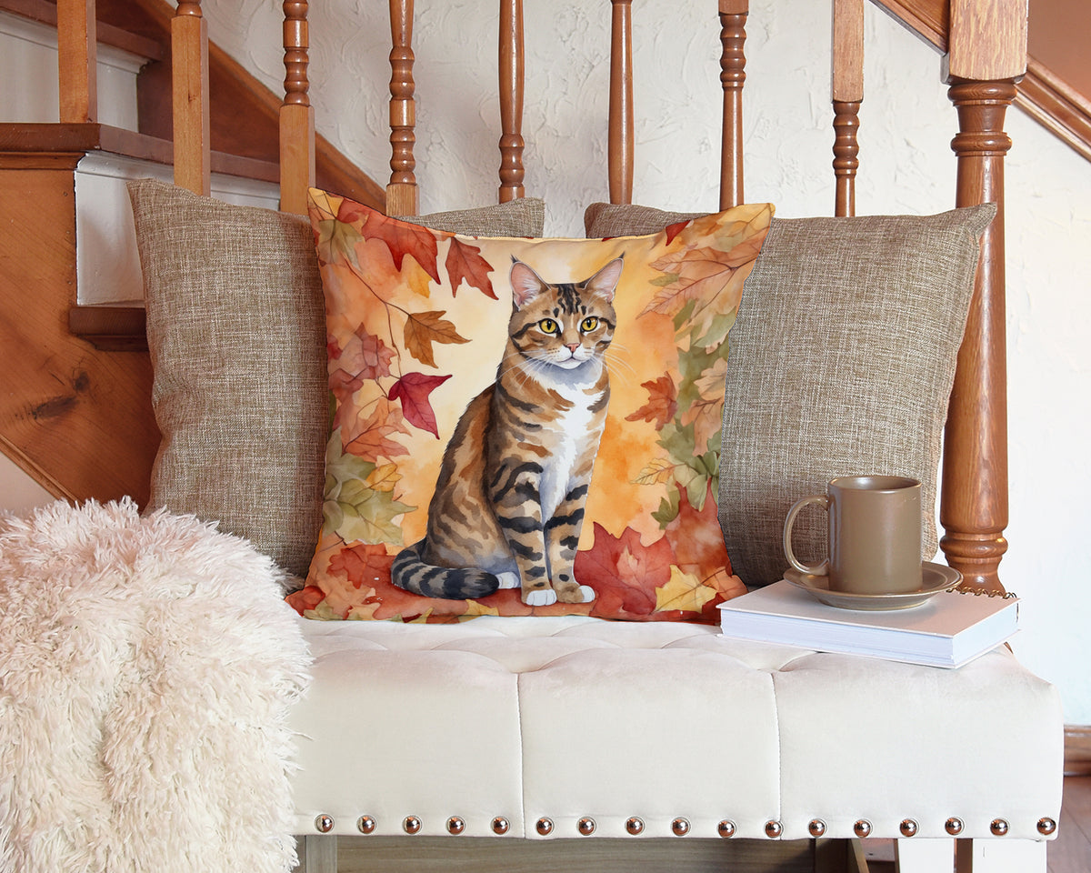 Caroline's Treasures California Spangled Cat in Fall Leaves Throw Pillow Machine Washable, Indoor Outdoor Decorative - image 3