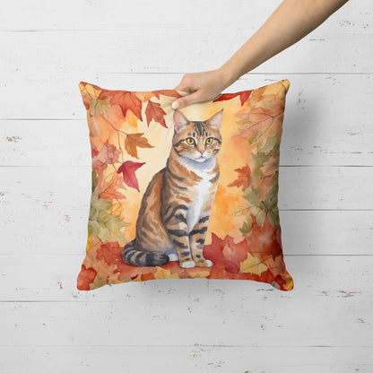 Caroline's Treasures California Spangled Cat in Fall Leaves Throw Pillow Machine Washable, Indoor Outdoor Decorative - image 2