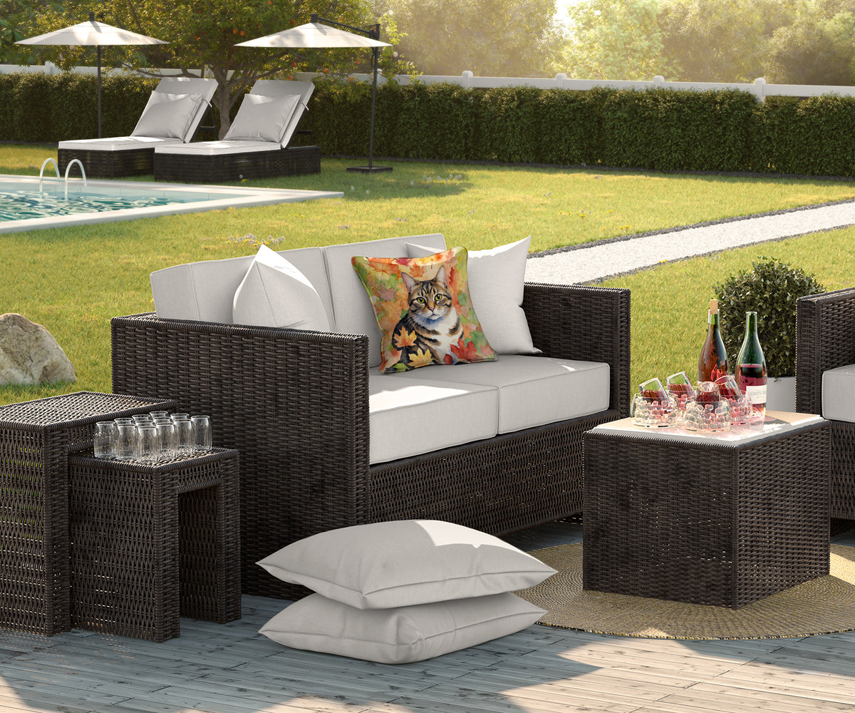 Caroline's Treasures California Spangled Cat in Fall Leaves Throw Pillow Machine Washable, Indoor Outdoor Decorative - image 3
