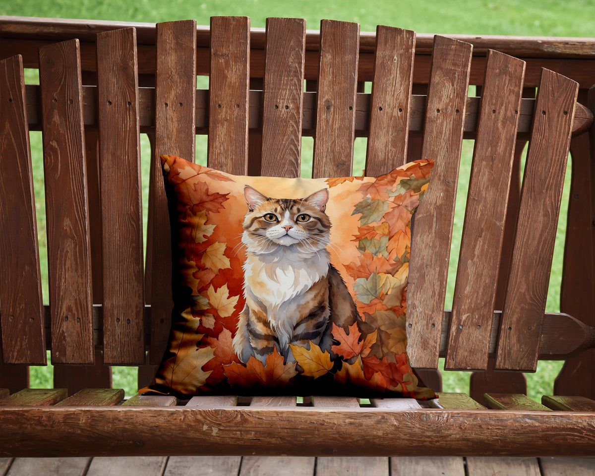 Caroline's Treasures Chantilly Tiffany Cat in Fall Leaves Throw Pillow Machine Washable, Indoor Outdoor Decorative - image 2