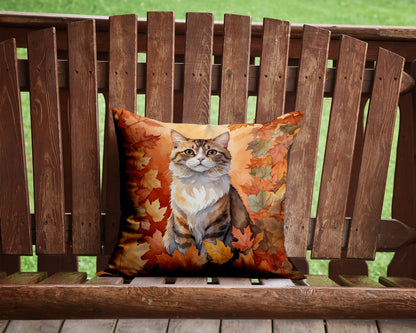 Caroline's Treasures Chantilly Tiffany Cat in Fall Leaves Throw Pillow Machine Washable, Indoor Outdoor Decorative - image 2