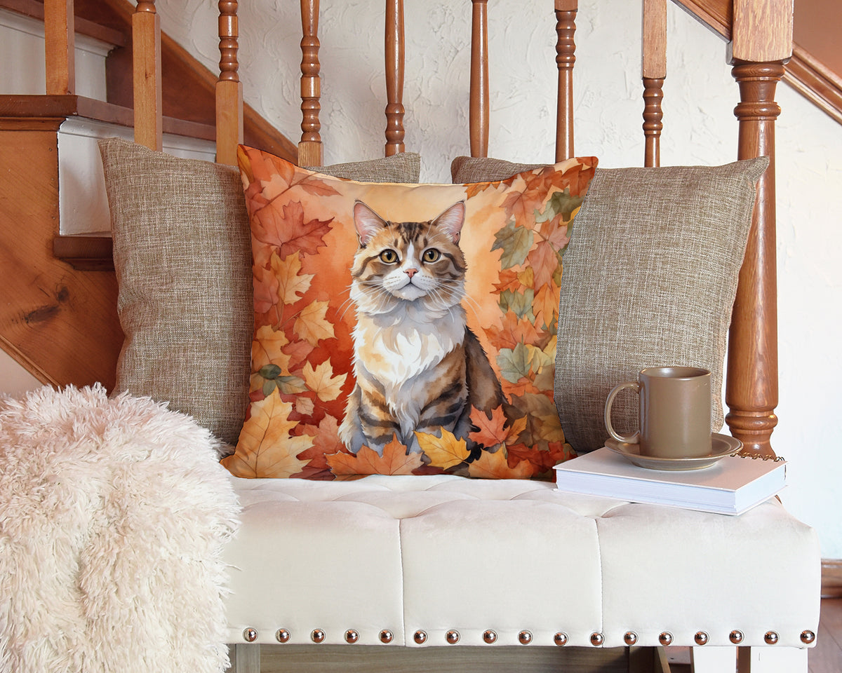 Caroline's Treasures Chantilly Tiffany Cat in Fall Leaves Throw Pillow Machine Washable, Indoor Outdoor Decorative - image 3