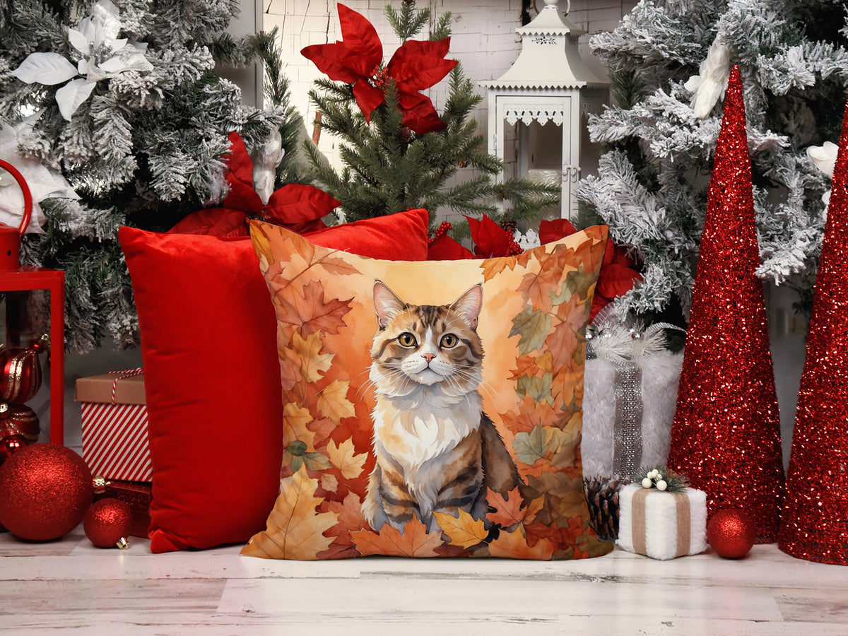 Caroline's Treasures Chantilly Tiffany Cat in Fall Leaves Throw Pillow Machine Washable, Indoor Outdoor Decorative - image 6