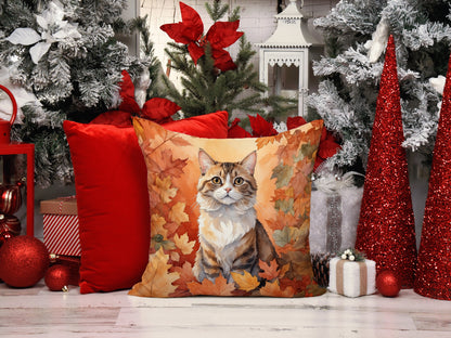 Caroline's Treasures Chantilly Tiffany Cat in Fall Leaves Throw Pillow Machine Washable, Indoor Outdoor Decorative - image 6