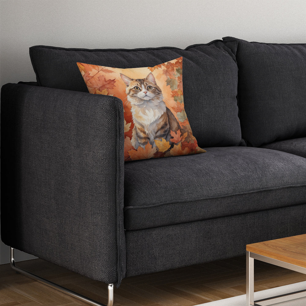 Caroline's Treasures Chantilly Tiffany Cat in Fall Leaves Throw Pillow Machine Washable, Indoor Outdoor Decorative - image 7