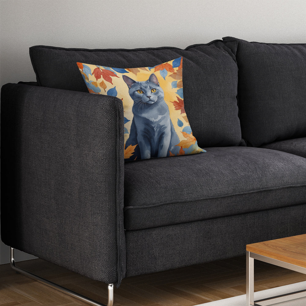 Caroline's Treasures Chartreux Cat in Fall Leaves Throw Pillow Machine Washable, Indoor Outdoor Decorative Pillow for - image 7