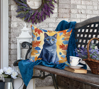 Caroline's Treasures Chartreux Cat in Fall Leaves Throw Pillow Machine Washable, Indoor Outdoor Decorative Pillow for - image 4