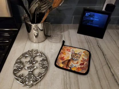 Caroline's Treasures Chausie Cat in Fall Leaves Pair of Pot Holders Kitchen Heat Resistant Pot Holders Sets Oven Hot - image 3