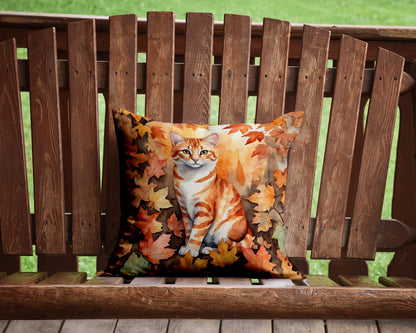 Caroline's Treasures Cheetoh Cat in Fall Leaves Throw Pillow Machine Washable, Indoor Outdoor Decorative Pillow for - image 2