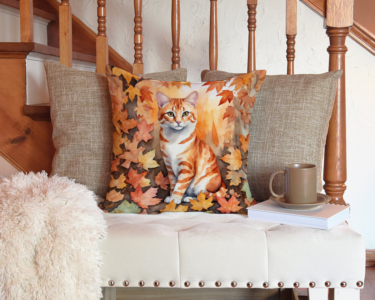 Caroline's Treasures Cheetoh Cat in Fall Leaves Throw Pillow Machine Washable, Indoor Outdoor Decorative Pillow for - image 3