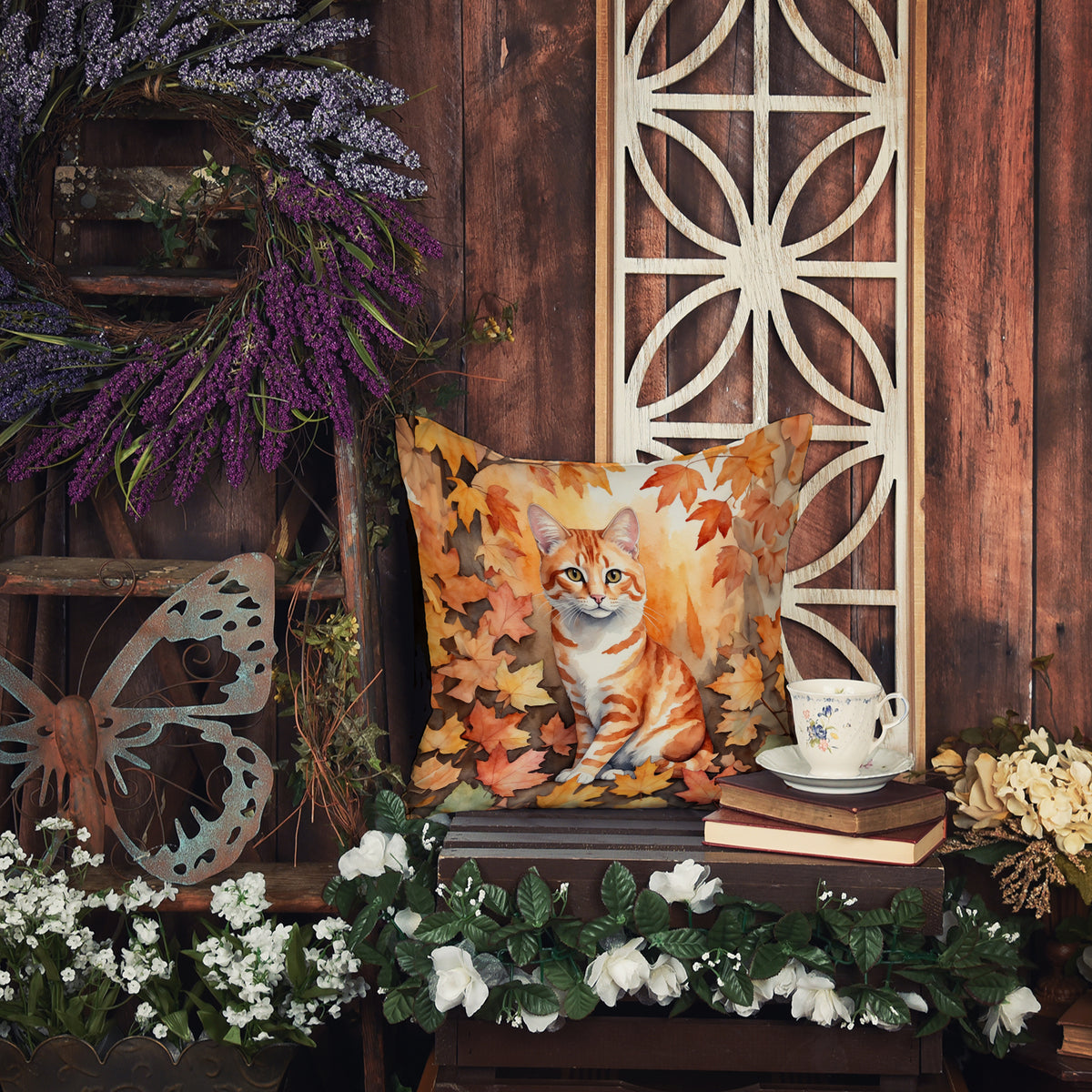Caroline's Treasures Cheetoh Cat in Fall Leaves Throw Pillow Machine Washable, Indoor Outdoor Decorative Pillow for - image 6