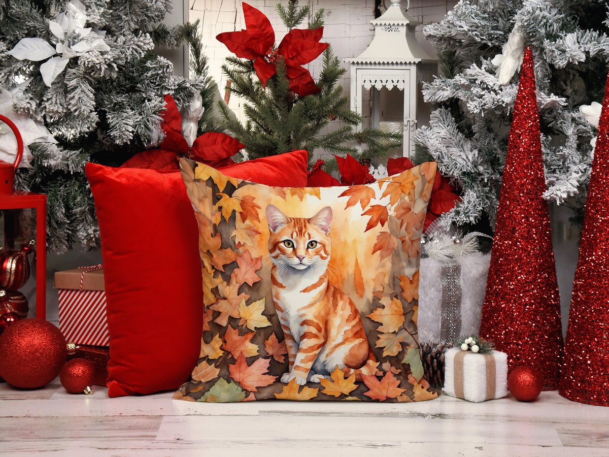 Caroline's Treasures Cheetoh Cat in Fall Leaves Throw Pillow Machine Washable, Indoor Outdoor Decorative Pillow for - image 7