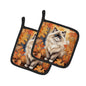 Caroline's Treasures Colorpoint Longhair Cat in Fall Leaves Pair of Pot Holders Kitchen Heat Resistant Pot Holders Sets