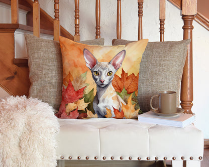 Caroline's Treasures Cornish Rex Cat in Fall Leaves Throw Pillow Machine Washable, Indoor Outdoor Decorative Pillow for - image 3