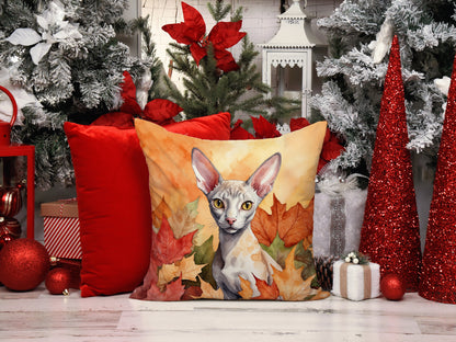 Caroline's Treasures Cornish Rex Cat in Fall Leaves Throw Pillow Machine Washable, Indoor Outdoor Decorative Pillow for - image 7
