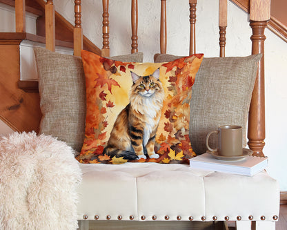 Caroline's Treasures Cymric Cat in Fall Leaves Throw Pillow Machine Washable, Indoor Outdoor Decorative Pillow for - image 3