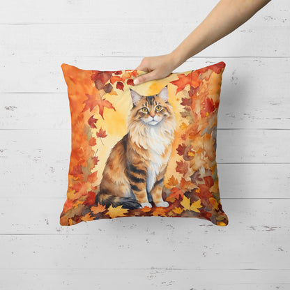 Caroline's Treasures Cymric Cat in Fall Leaves Throw Pillow Machine Washable, Indoor Outdoor Decorative Pillow for - image 2