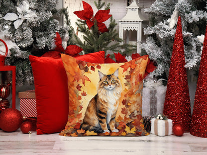 Caroline's Treasures Cymric Cat in Fall Leaves Throw Pillow Machine Washable, Indoor Outdoor Decorative Pillow for - image 7