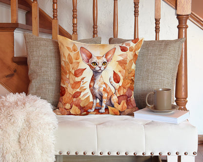 Caroline's Treasures Devon Rex Cat in Fall Leaves Throw Pillow Machine Washable, Indoor Outdoor Decorative Pillow for - image 3
