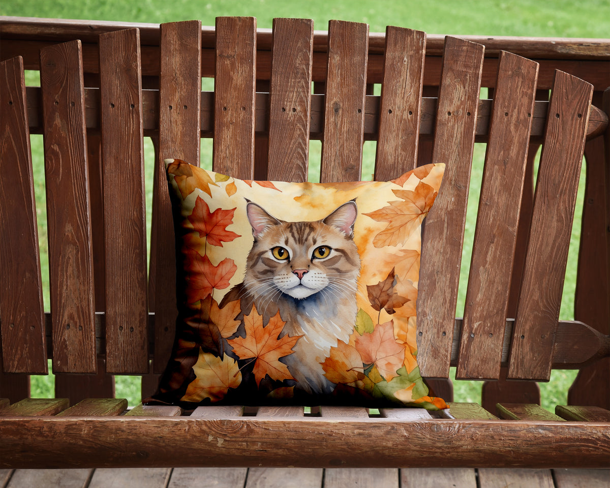 Caroline's Treasures Dwelf Cat in Fall Leaves Throw Pillow Machine Washable, Indoor Outdoor Decorative Pillow for - image 2