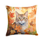 Caroline's Treasures Dwelf Cat in Fall Leaves Throw Pillow Machine Washable, Indoor Outdoor Decorative Pillow for