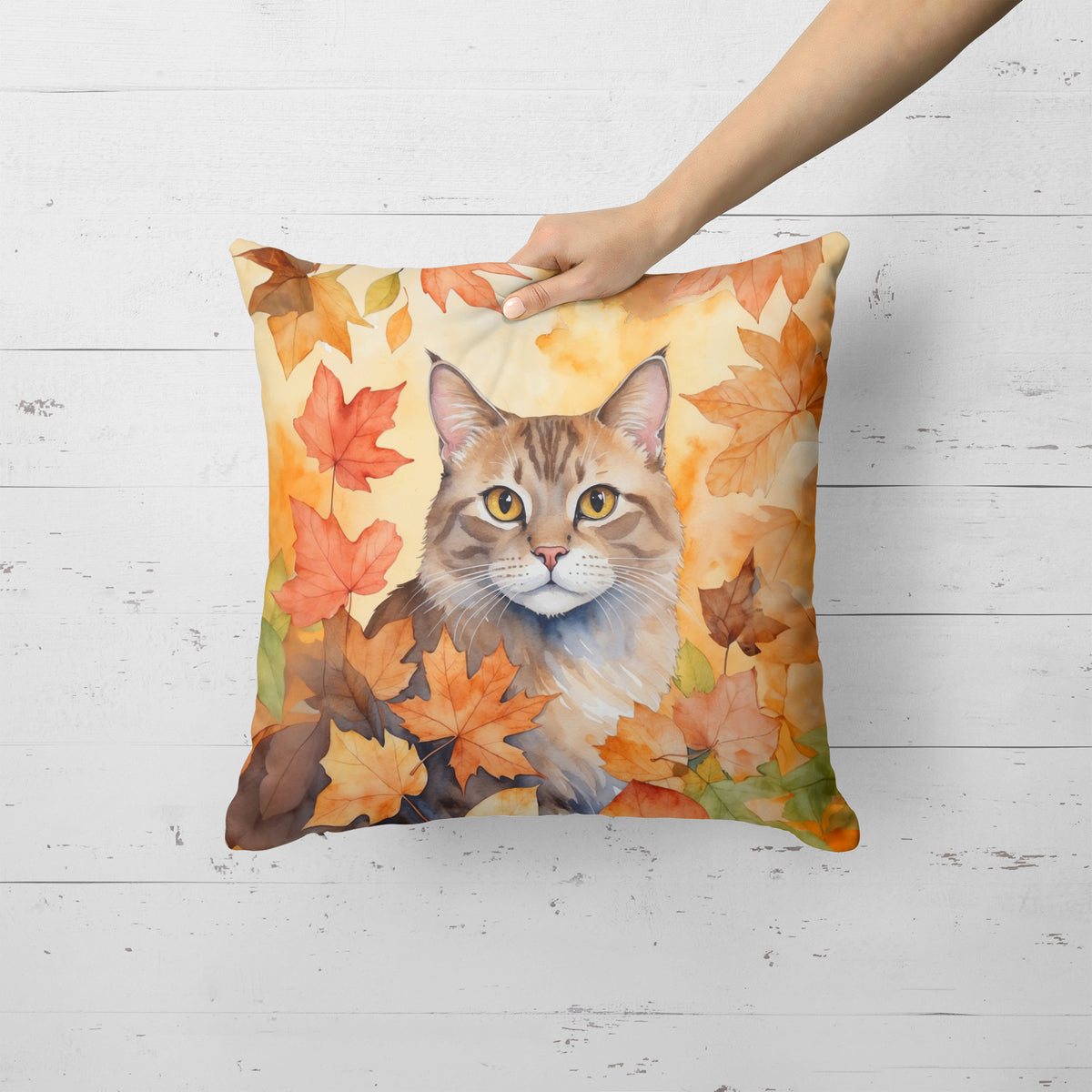 Caroline's Treasures Dwelf Cat in Fall Leaves Throw Pillow Machine Washable, Indoor Outdoor Decorative Pillow for - image 2